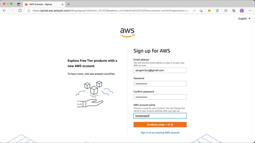 Creating Free Tier AWS account with Free S3 storage account